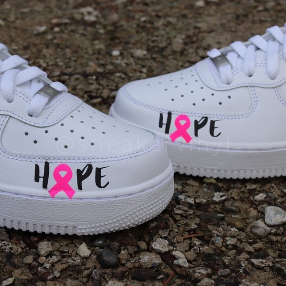 Nike Air Force 1 Mid Pink Paint drip "HOPE" Breast Cancer Awareness Cust… - Picture 7 of 9